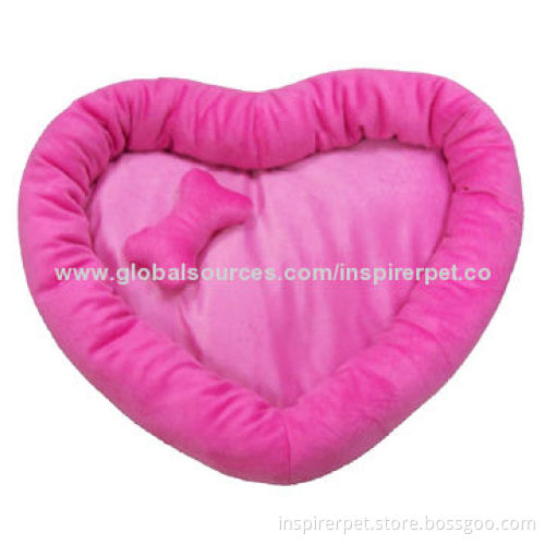 Lovely Pet Bed, Red Heart Shape, Bone Shape Pillow